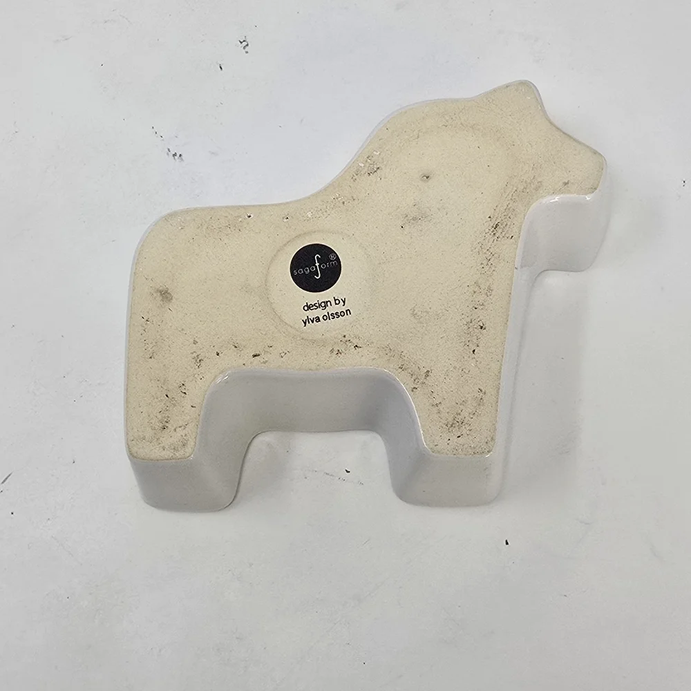 Sagaform Dala horse dish‎ bowl blue Ylva Olsson Design Sweden Swedish folk art